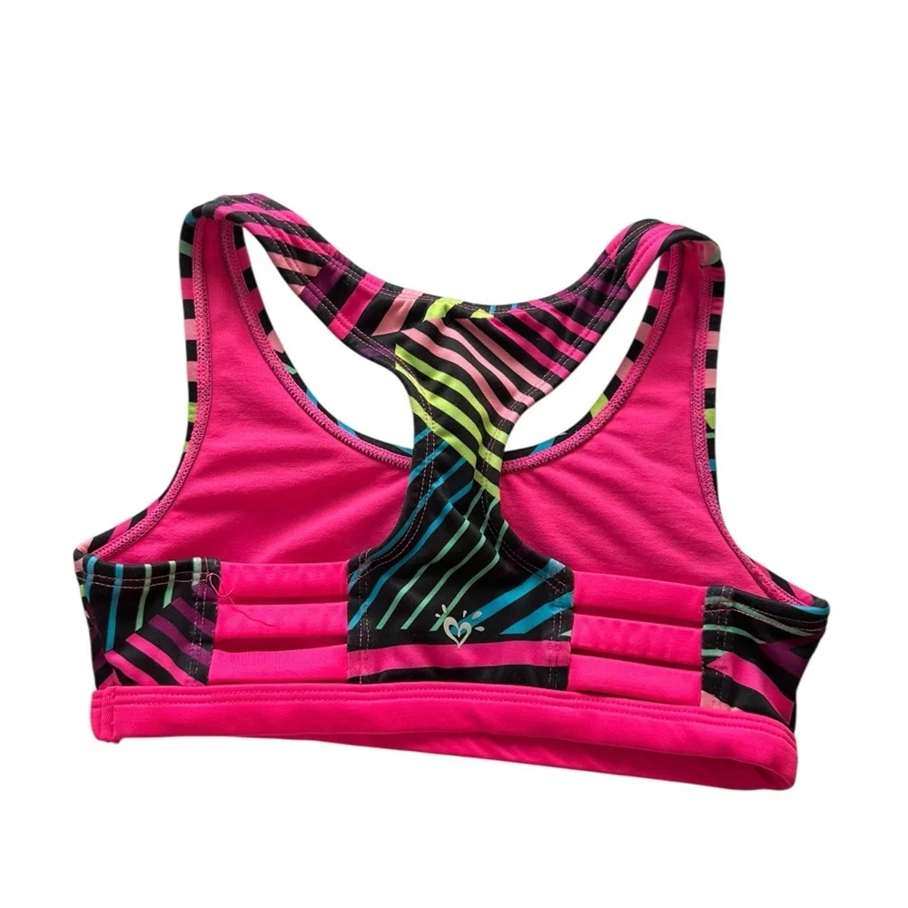 Justice. Girl sports bra. Neon Stripe Racerback & Matching Tank Top